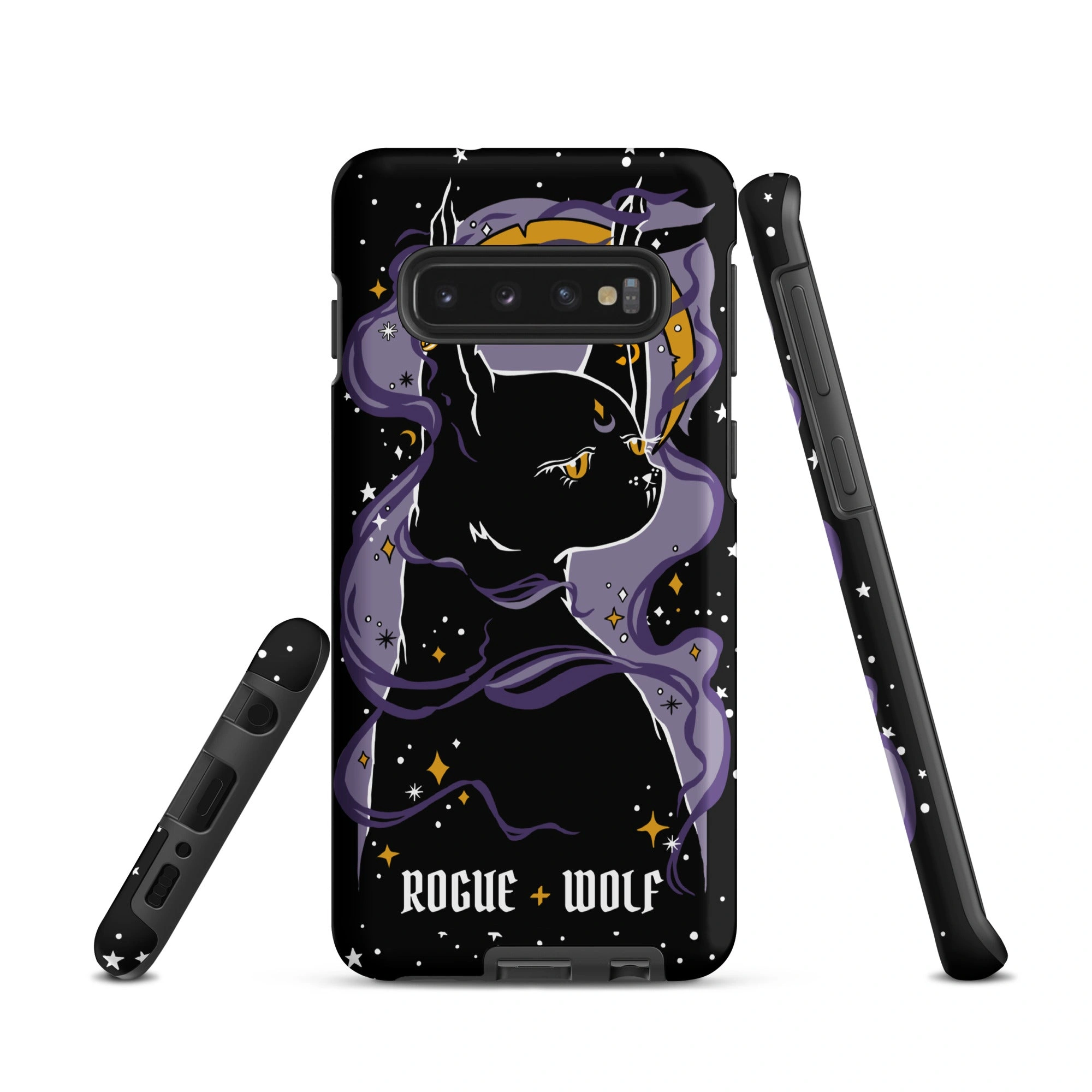 Funda mágica para Samsung: ¡Gatito brujo resistente! Protección gótica, antiarañazos y un toque de magia oscura.