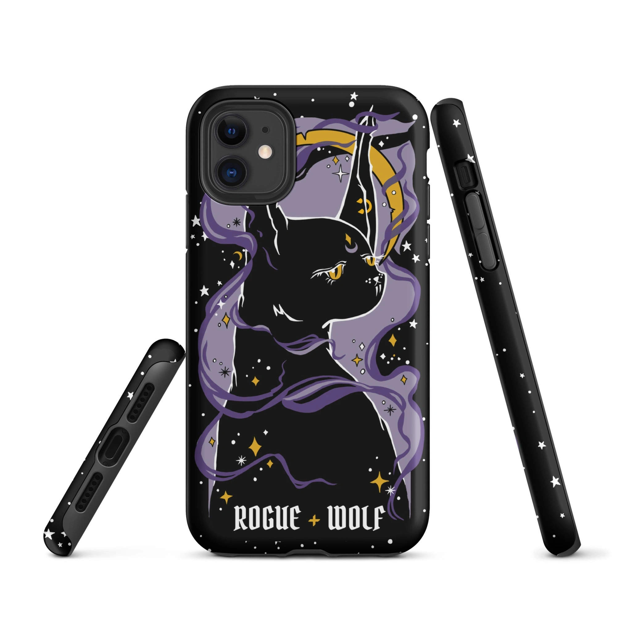Funda mágica para iPhone: Gato bruja, estilo gótico, resistente y protectora.